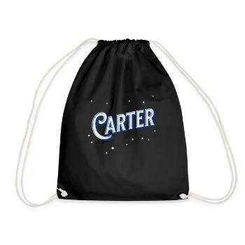 Carter Namen personalisiert - Turnbeutel - Schwarz - Vorne