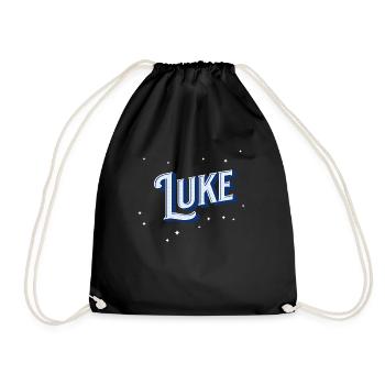 Luke Namen personalisiert - Turnbeutel - Schwarz - Vorne