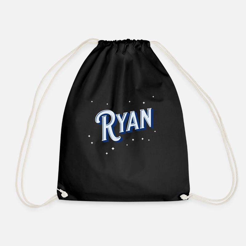 Ryan name personalized - Drawstring Bag - black