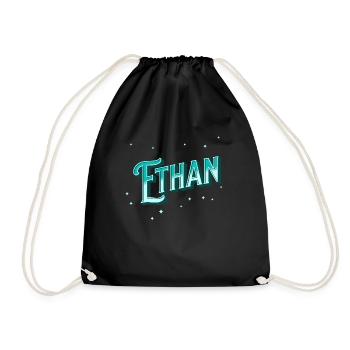 Ethan Namen personalisiert - Turnbeutel - Schwarz - Vorne