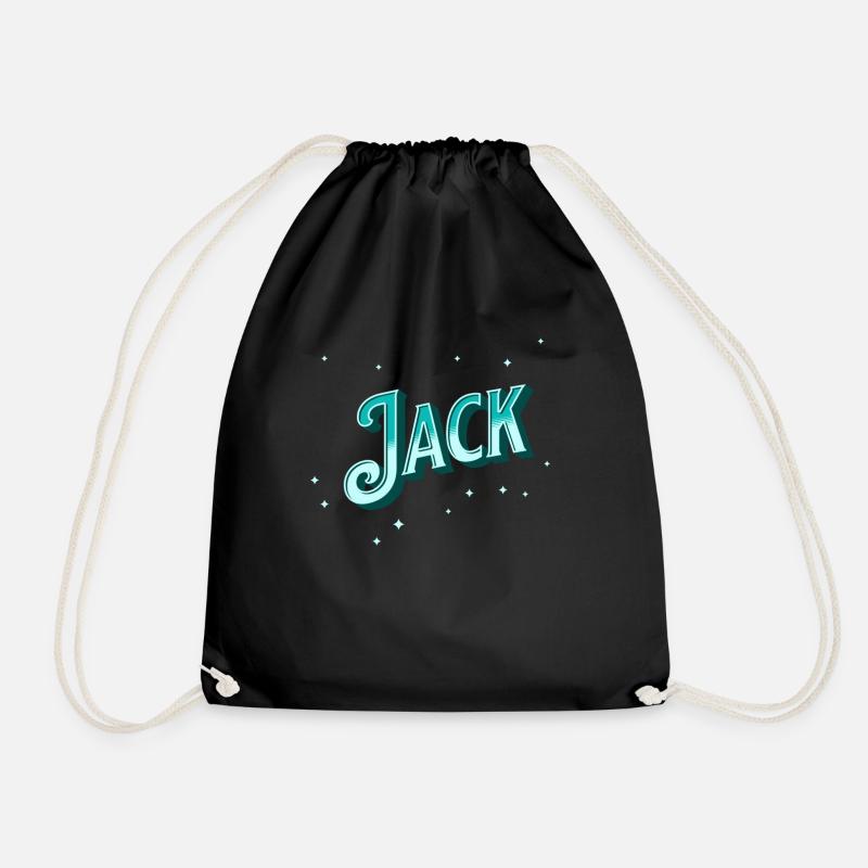 Jack names personalized - Drawstring Bag - black