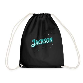 Jackson Namen personalisiert - Turnbeutel - Schwarz - Vorne