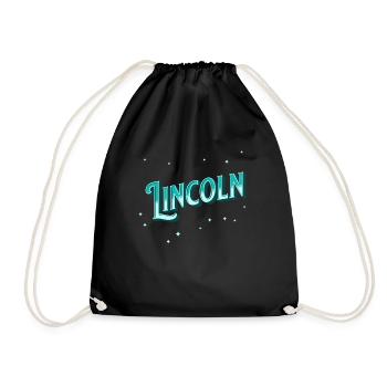 Lincoln names personalized - Drawstring Bag - black - Front