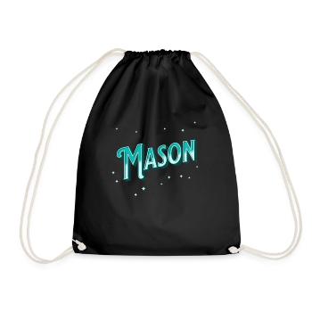 Mason Namen personalisiert - Turnbeutel - Schwarz - Vorne