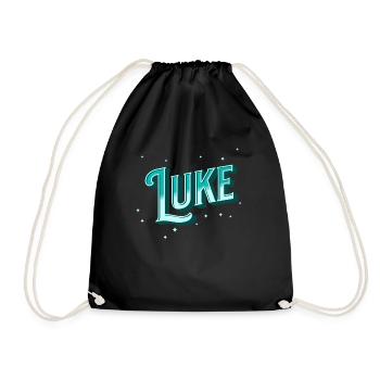 Luke Namen personalisiert - Turnbeutel - Schwarz - Vorne