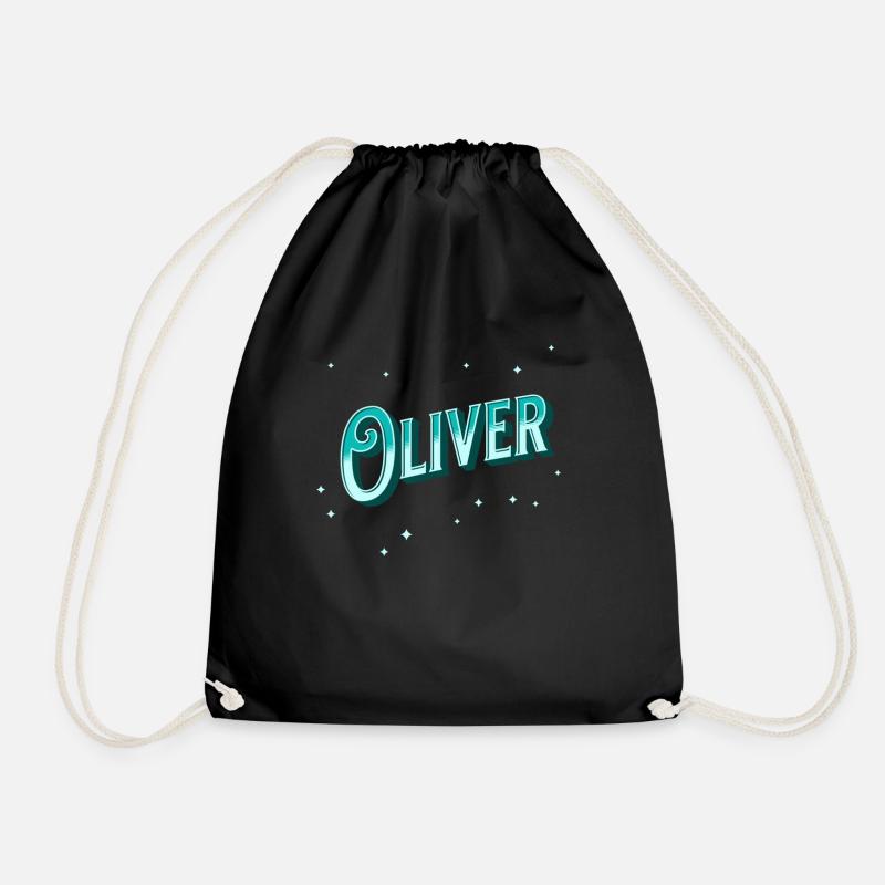 Oliver Namen personalisiert - Turnbeutel - Schwarz