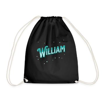 William name personalized - Drawstring Bag - black - Front