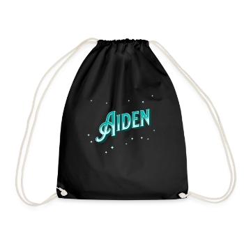 Aiden Namen personalisiert - Turnbeutel - Schwarz - Vorne