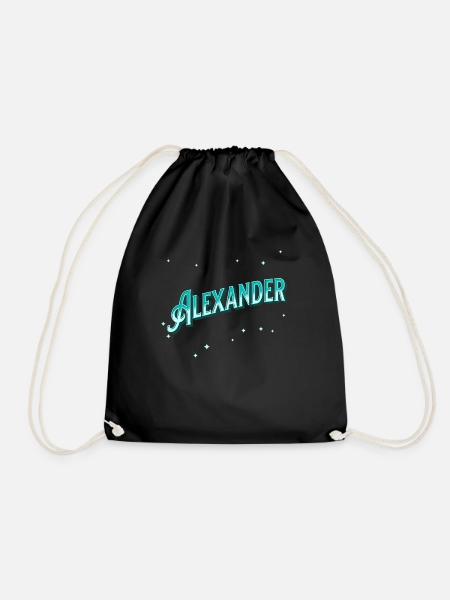 Alexander Namen personalisiert - Turnbeutel - Schwarz