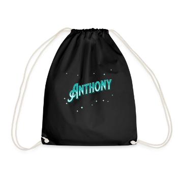Anthony Namen personalisiert - Turnbeutel - Schwarz - Vorne