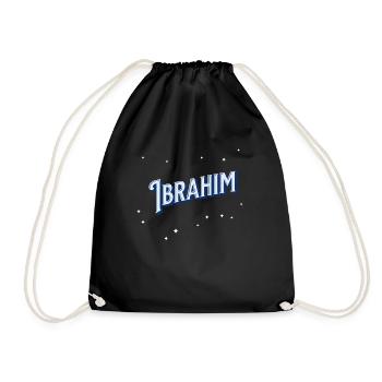 Ibrahim Namen personalisiert - Turnbeutel - Schwarz - Vorne