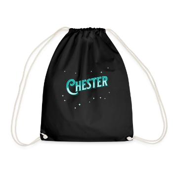 Chester Namen personalisiert - Turnbeutel - Schwarz - Vorne