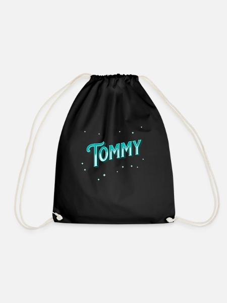 Tommy Namen personalisiert - Turnbeutel - Schwarz