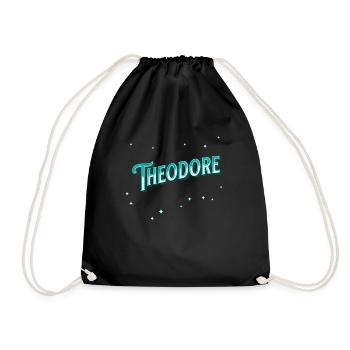 Theodore name personalized - Drawstring Bag - black - Front