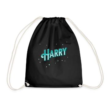 Harry name personalized - Drawstring Bag - black - Front