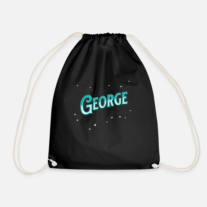 George Namen personalisiert - Turnbeutel - Schwarz