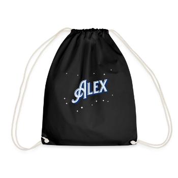 Alex Namen personalisiert - Turnbeutel - Schwarz - Vorne