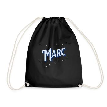 Marc name personalized - Drawstring Bag - black - Front