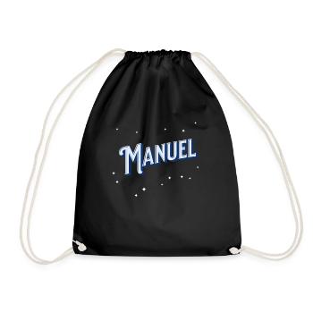 Manuel name personalized - Drawstring Bag - black - Front