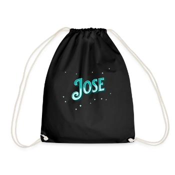Jose Namen personalisiert - Turnbeutel - Schwarz - Vorne