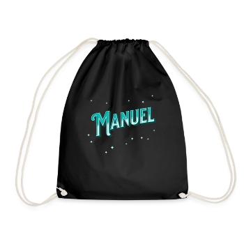 Manuel name personalized - Drawstring Bag - black - Front