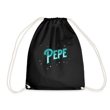 Pepe name personalized - Drawstring Bag - black - Front