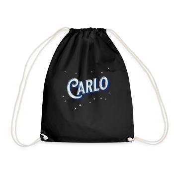 Carlo names personalized - Drawstring Bag - black - Front