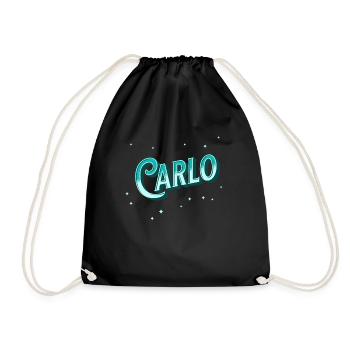 Carlo names personalized - Drawstring Bag - black - Front