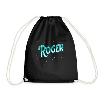 Roger name personalized - Drawstring Bag - black - Front