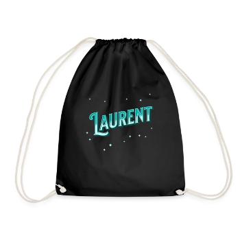 Laurent Namen personalisiert - Turnbeutel - Schwarz - Vorne