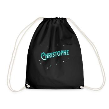 Christophe name personalized - Drawstring Bag - black - Front