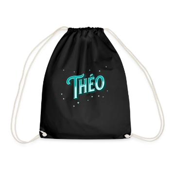 Theo name personalized - Drawstring Bag - black - Front