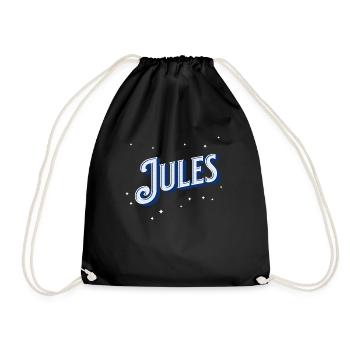 Jules name personalized - Drawstring Bag - black - Front