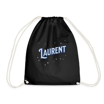 Laurent Namen personalisiert - Turnbeutel - Schwarz - Vorne
