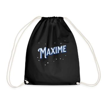 Maxime names personalized - Drawstring Bag - black - Front