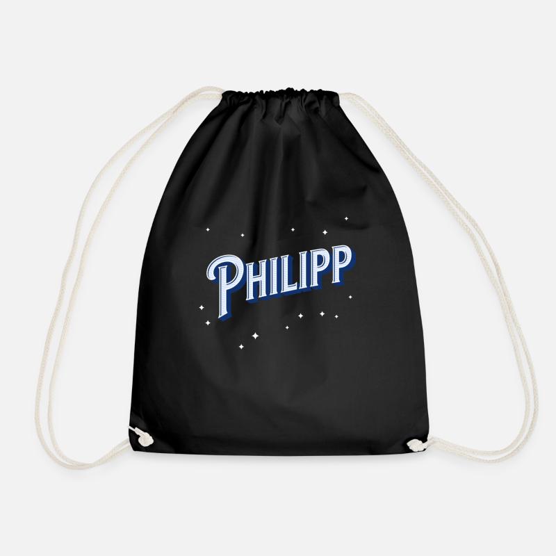 Philipp Namen personalisiert - Turnbeutel - Schwarz