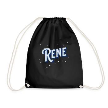 Rene Namen personalisiert - Turnbeutel - Schwarz - Vorne