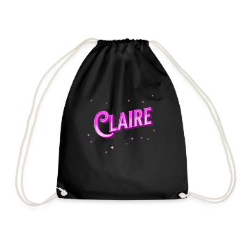 Claire nom personnalisé - Sac de sport léger - noir - Devant