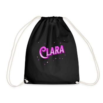 Le nom de Clara personnalisé - Sac de sport léger - noir - Devant