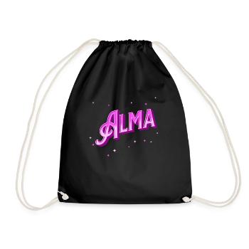 Alma Namen personalisiert - Turnbeutel - Schwarz - Vorne