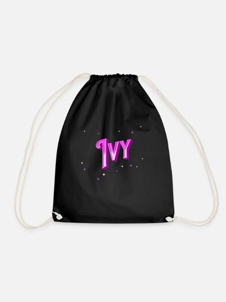 Ivy Namen personalisiert - Turnbeutel - Schwarz