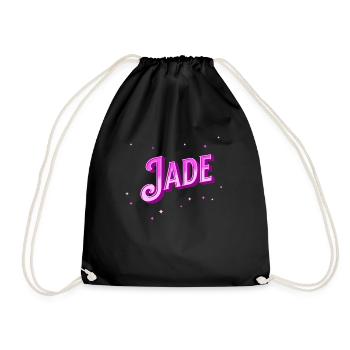 Jade Namen personalisiert - Turnbeutel - Schwarz - Vorne
