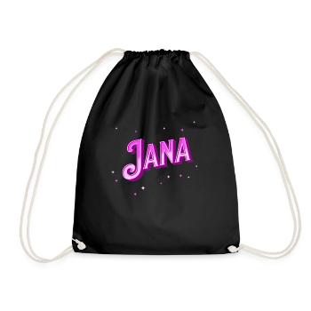 Jana Namen personalisiert - Turnbeutel - Schwarz - Vorne