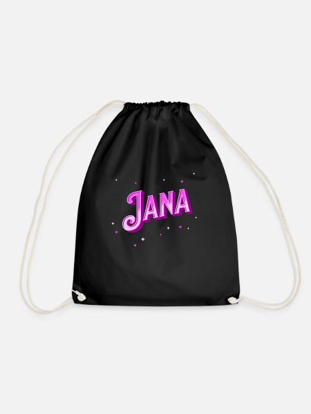Jana Namen personalisiert - Turnbeutel - Schwarz