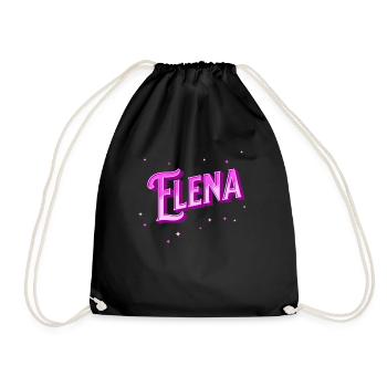 Elena Namen personalisiert - Turnbeutel - Schwarz - Vorne