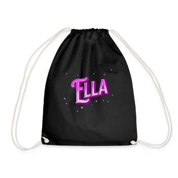 Ella name personalized - Drawstring Bag - black - Front