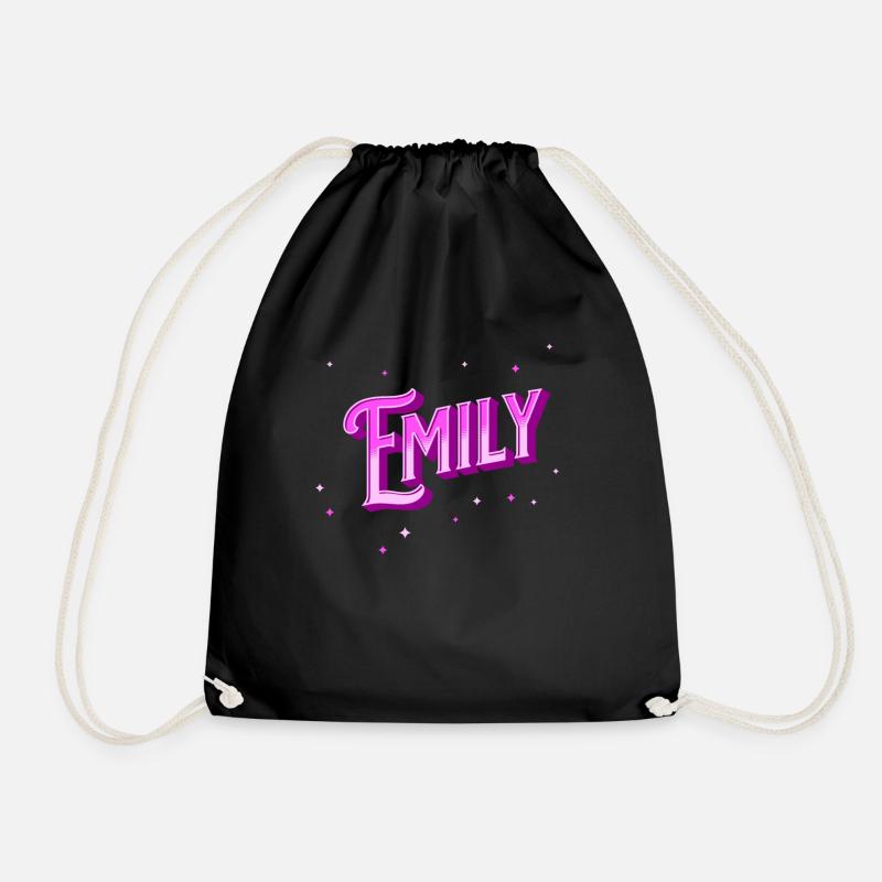 Emily Namen personalisiert - Turnbeutel - Schwarz