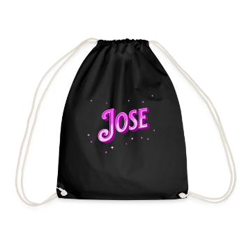 Jose Namen personalisiert - Turnbeutel - Schwarz - Vorne