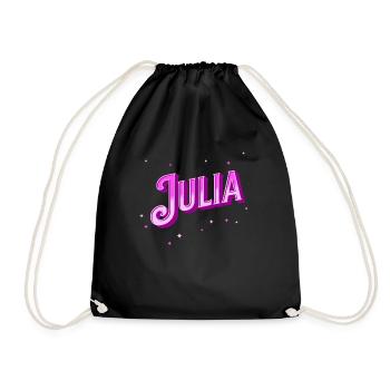 Le prénom de Julia personnalisé - Sac de sport léger - noir - Devant