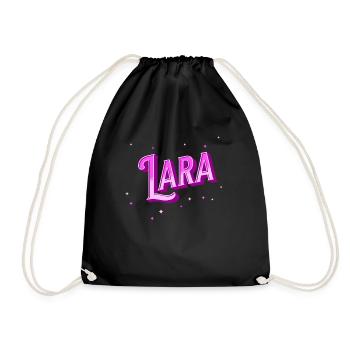 Lara Namen personalisiert - Turnbeutel - Schwarz - Vorne